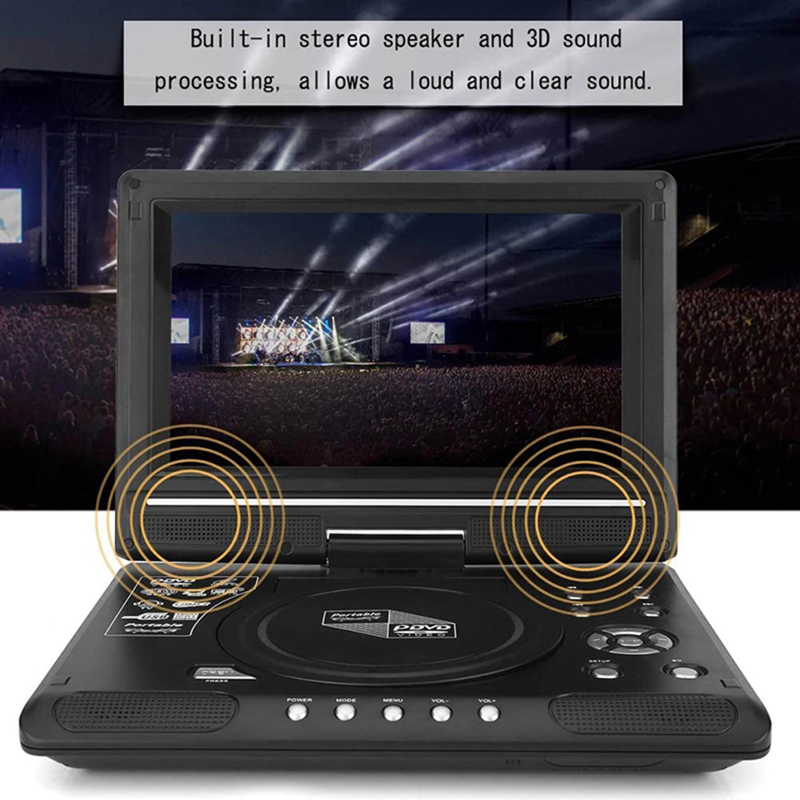 9,8 polegadas 16:9 widescreen 270 ° Tela LCD rotativa Home - Imagem 6