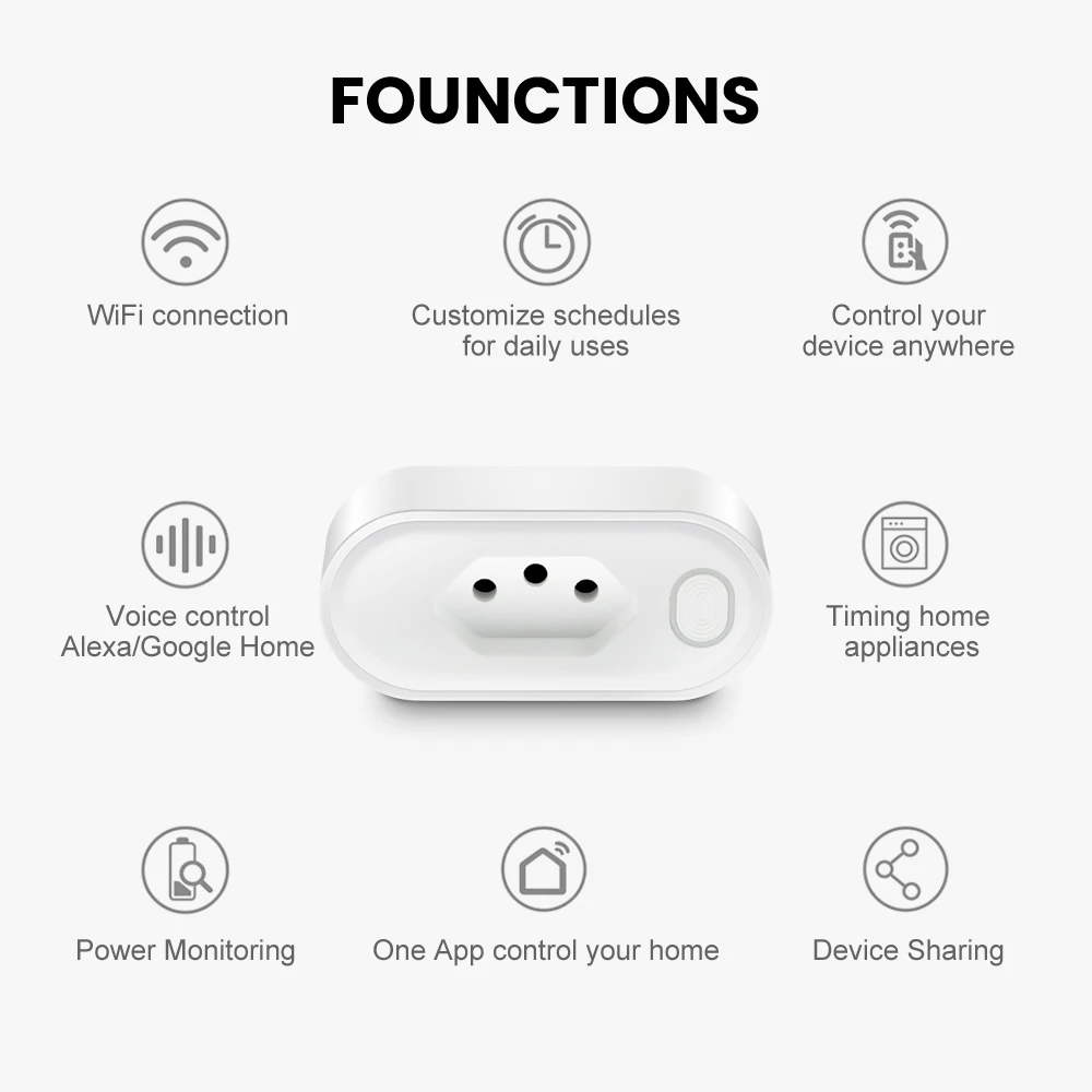 AVATTO Tuya Brasil Tomada WiFi/Zigbee 16A/20A Plugue Int. - Imagem 2