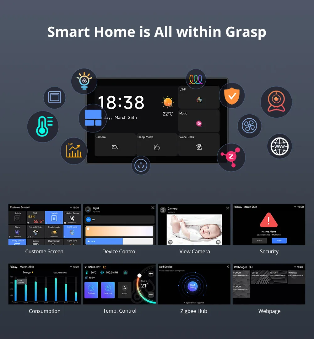 NSPanel Pro 120 Tipo Painel de Controle de Casa Inteligente - Imagem 6