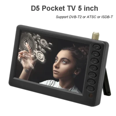 Bolso tv d5 5 Polegada DVB-T2 atsc ISDB-T digital e analógico